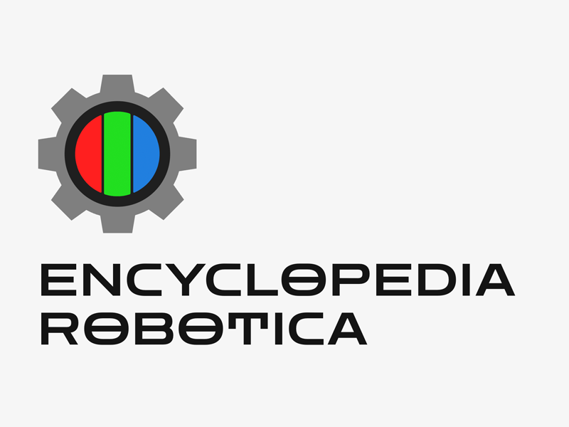 The Encyclopedia Robotica logo, featuring a grey gear within which is a tricolour of red, green and blue.