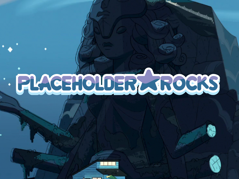 The placeholder.rocks logo, featuring the text 'placeholder rocks' with a star between the two words, styled to resemble the Steven Universe logo.