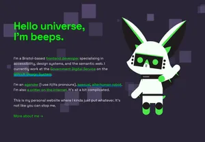 The homepage again... but everything is a bit bigger.