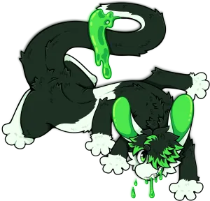 An amphimorpho stuck to the wall, looking at the viewer aggressively.