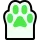 Ash's paw being held up in a 'stop' motion.