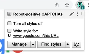 A screenshot of the Stylus popover in Chrome.